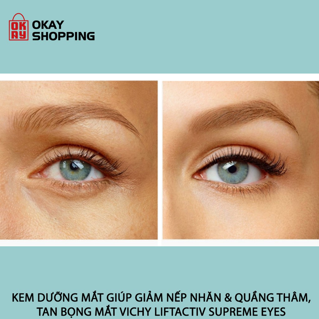 Kem dưỡng mắt giúp giảm nếp nhăn & quầng thâm, tan bọng mắt Vichy liftactiv supreme eyes 15ml | BigBuy360 - bigbuy360.vn