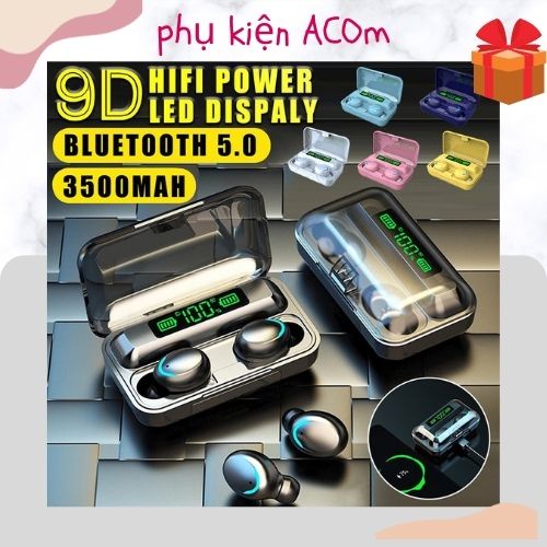 Tai nghe bluetooth F9-5C TWS 5.0 tai nghe không dây AMOI F9 TWS 5.0 cảm ứng chống nước IPX5