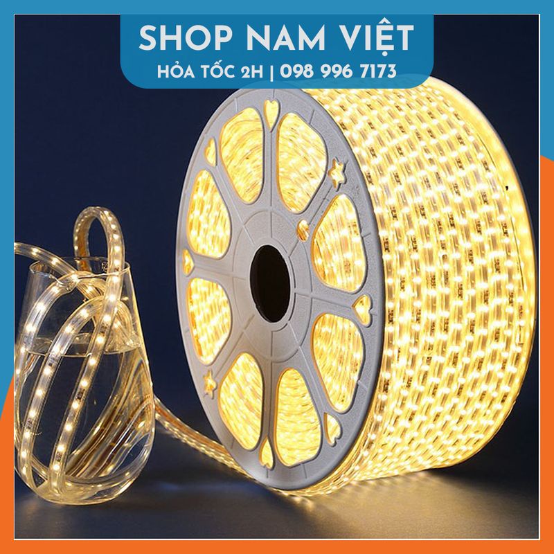 Led Dây 3528 2 Hàng Led Hắt Trần, Bọc Nhựa Chống Nước, Trang Trí Ngoài Trời, Quấn Cây