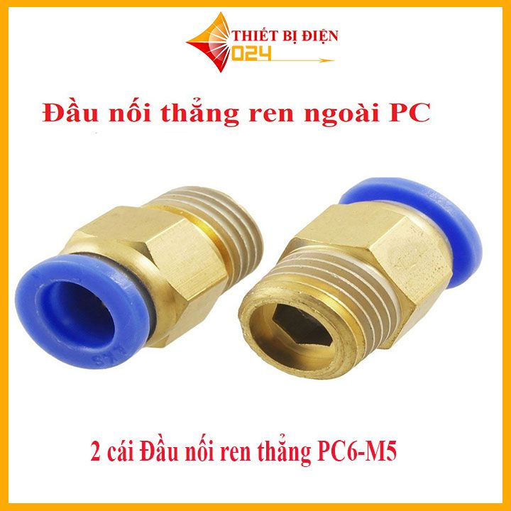 Bộ 2 Đầu nối ren thẳng PC6-M5