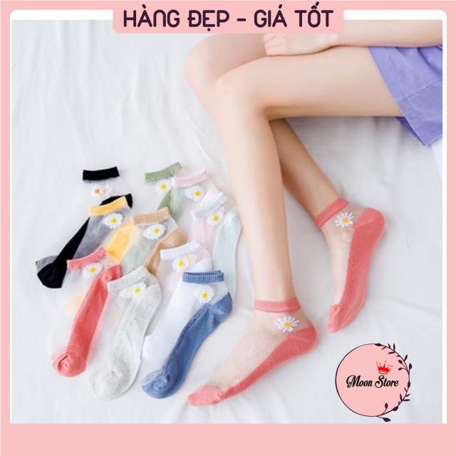 Set 10 đôi tất, vớ nữ ren lưới hoa cúc hottrend