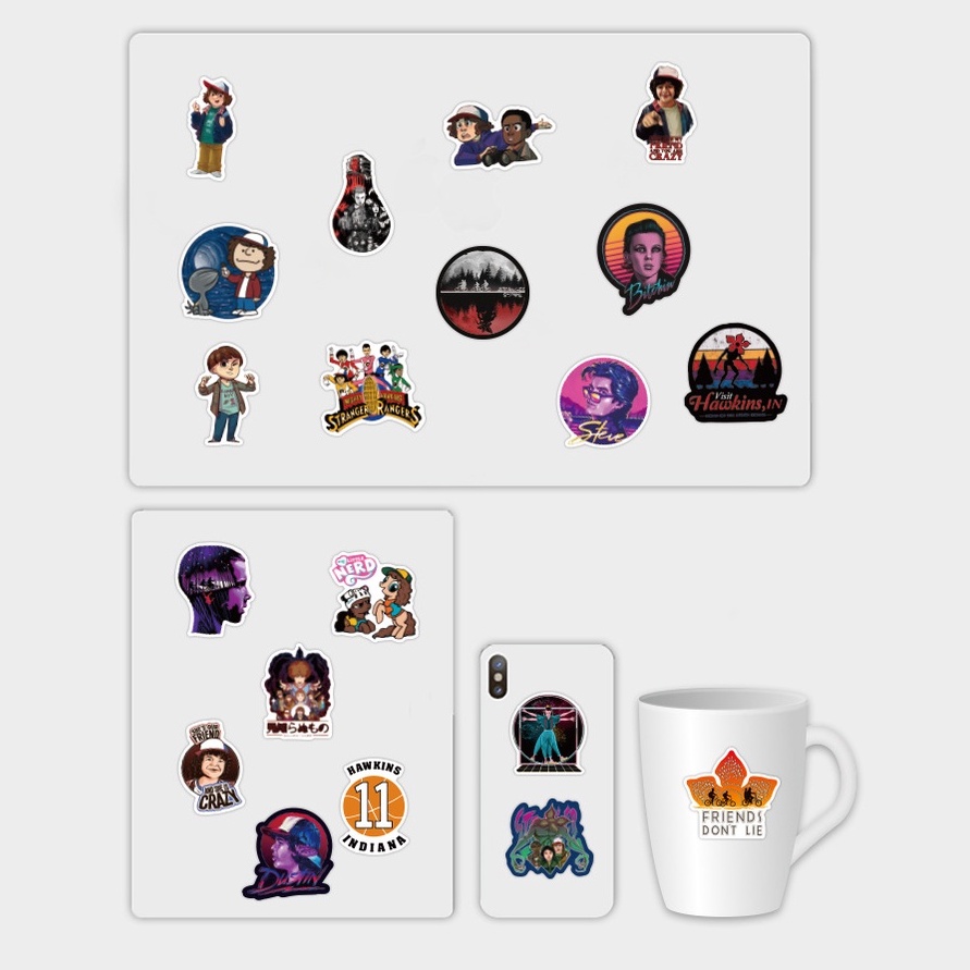 Set 200/150/100/50 Nhãn Dán Graffiti Stranger Things 4 TV Show Trang Trí Đa Năng