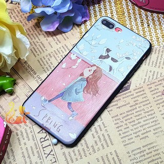 Ốp Lưng Iphone - Spring Cô gái và Chú Mèo - 5/5s/6/6s/6+/6s+/7/8/7+/8+