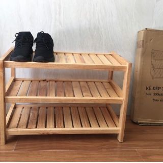 Kệ dép gỗ 60cm - 3 tầng