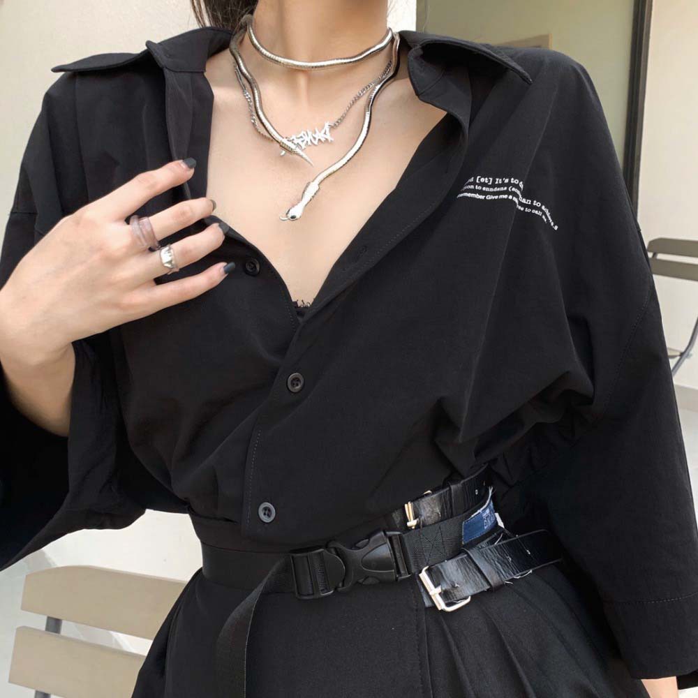 Vòng cổ choker nhiều lớp hình rắn bằng hợp kim nhiều màu hợp thời trang cho nam và nữ