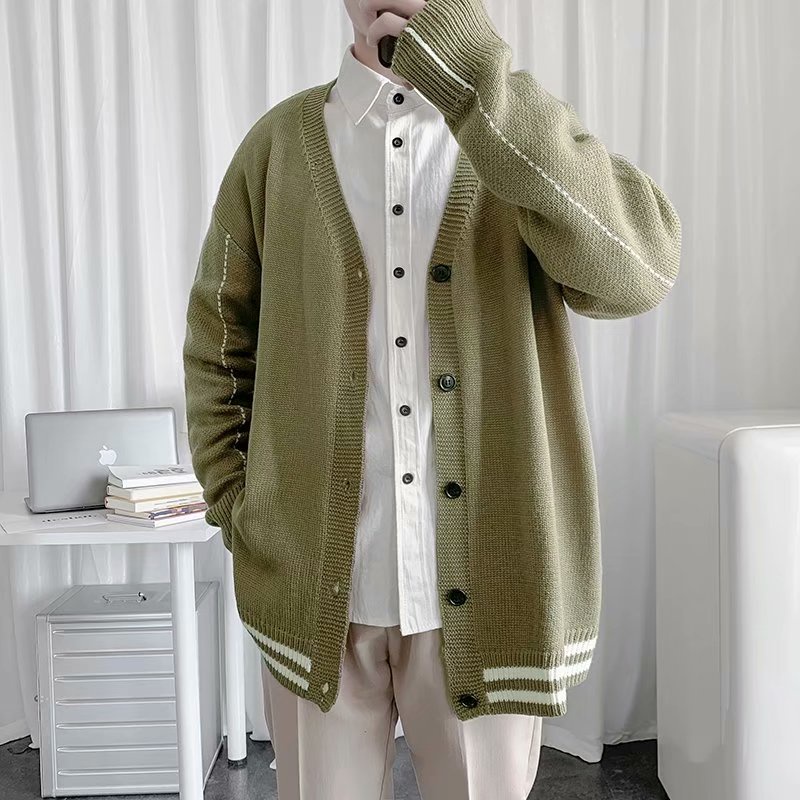 Áo khoác nam Cardigan bằng vải dệt kim mỏng tay dài dáng rộng rãi thời trang mùa thu cho áo len bigsize áo khoác unisex  fashion cardigan nam áo nỉ sweater nữ