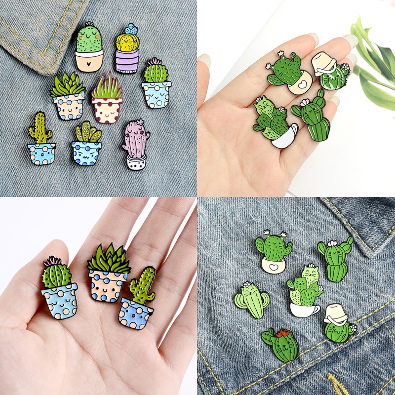 Huy Hiệu Cài Áo Hình Xương Rồng Đáng Yêu