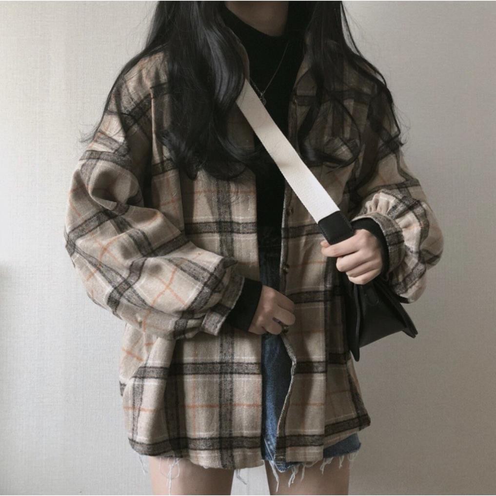 Áo sơ mi kẻ br túi ngực ulzzang form rộng hàn quốc/ Áo sơ mi caro nam nữ dài tay trẻ trung cá tính_xuongmaythuhien ྇