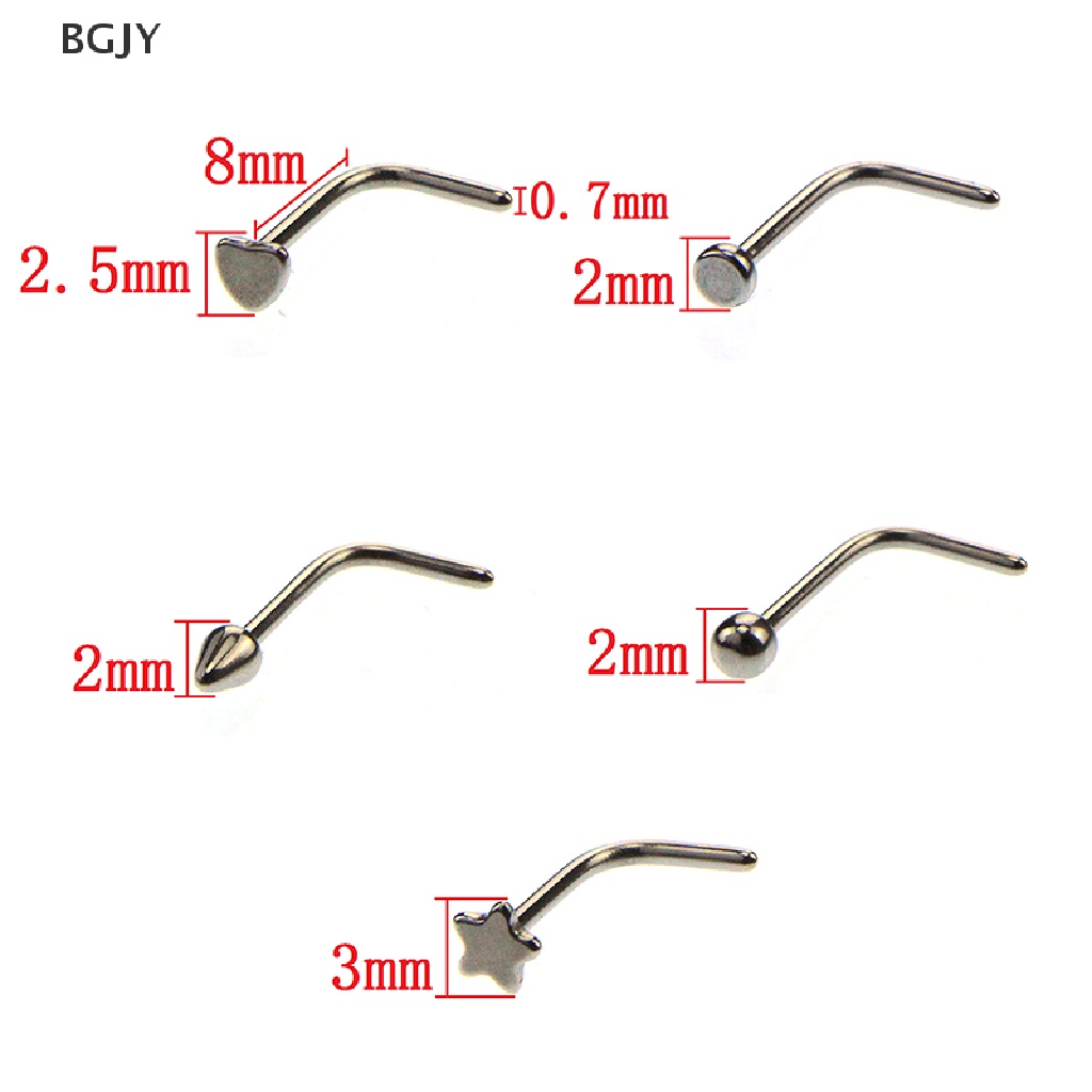 Set 60 Khuyên Mũi Inox Hình Chữ L Cá Tính Mới