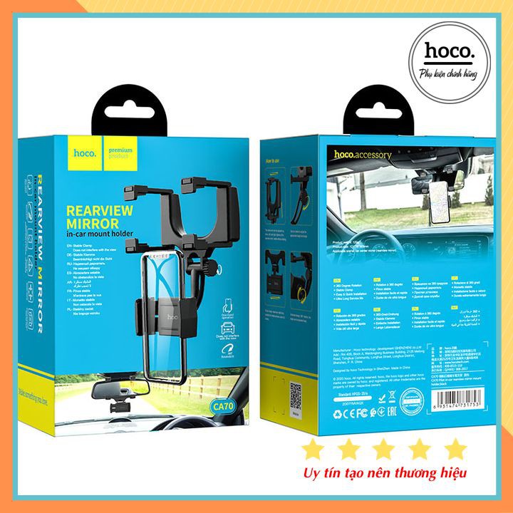 Gía Đỡ Điện Thoại Gương Chiếu Hậu Trong Xe Hơi Hoco CA70 Chính Hãng | BigBuy360 - bigbuy360.vn