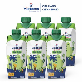Combo 6 hộp sữa dừa Organic UHT Vietcoco hộp 330ml