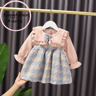 Váy dạ đan cổ sen vuông bèo XHN384