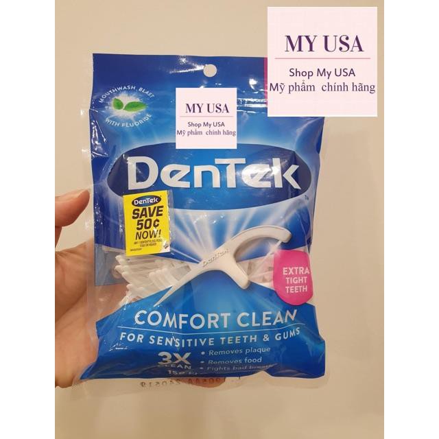 Tăm chỉ nha khoa Dentek ❤ Chỉ nha khoa DenTek Comfort Clean For Sensitive Teeth &amp; Gums/Triple Clean