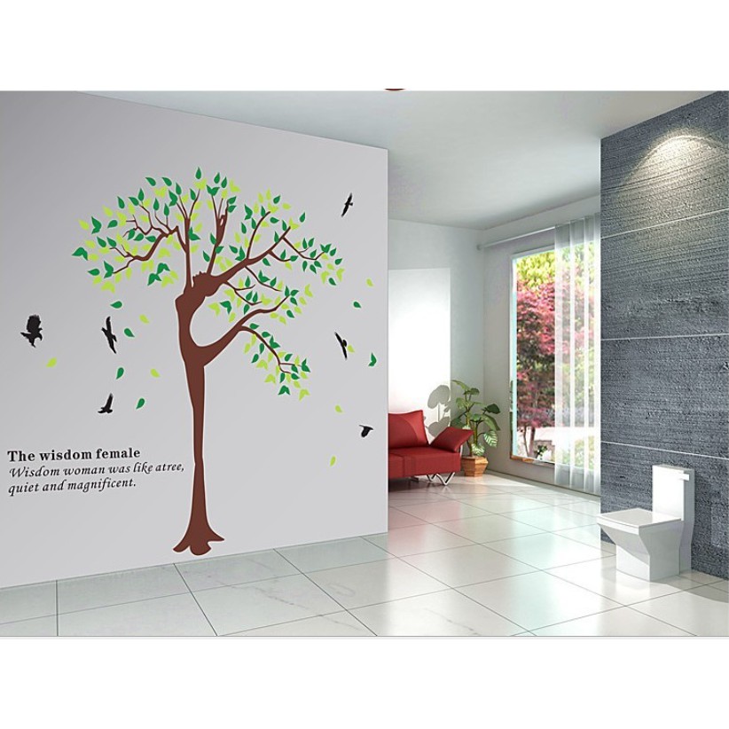 Decal dán tường Cây hình người mẫu mới