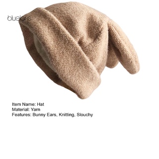 Mũ Len Beanie Đính Tai Thỏ 3D