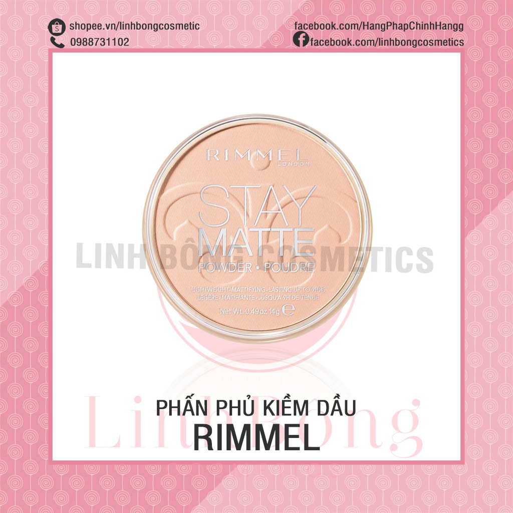 PHẤN PHỦ KIỀM DẦU RIMMEL STAY MATTE POWDER 14G