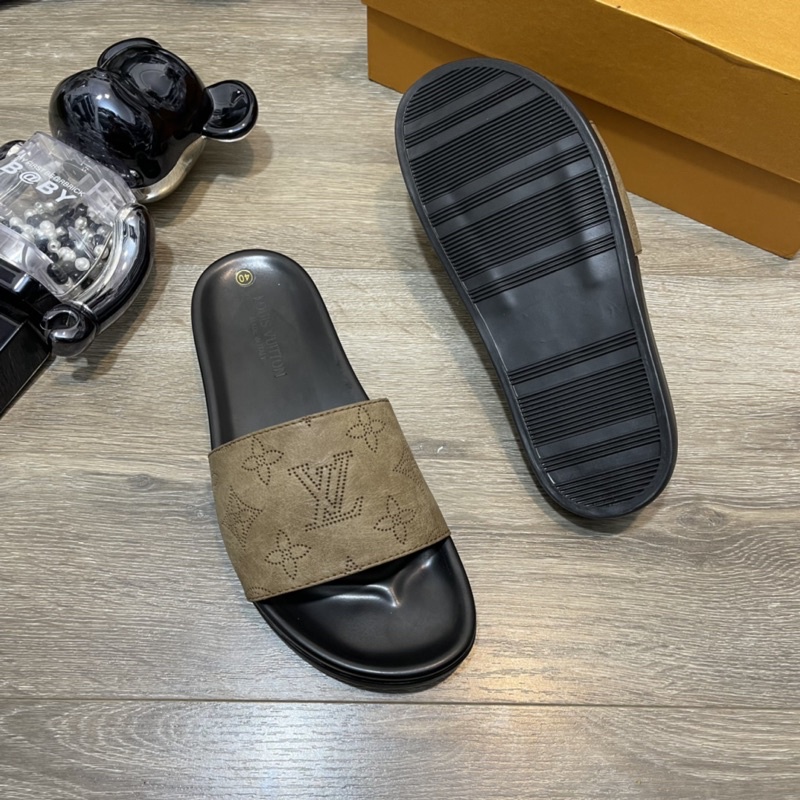 Dép Quai Ngang In Logo Đế Cao Su Cao Cấp - Dép Nam Quai Dập Cao Cấp