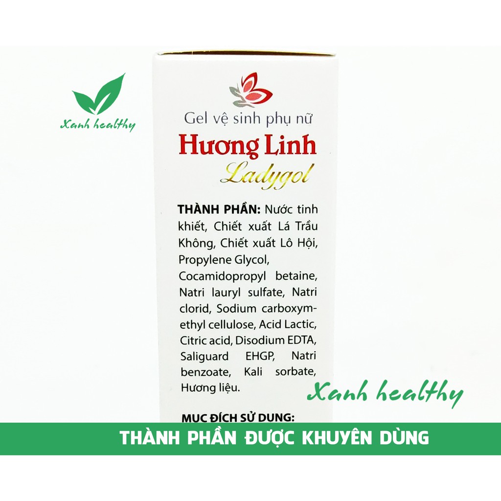 Gel vệ sinh phụ nữ Hương Linh - chiết xuất lá trầu không, lô hội  khử mùi kháng khuẩn hết viêm nhiễm hiệu quả - 100ml