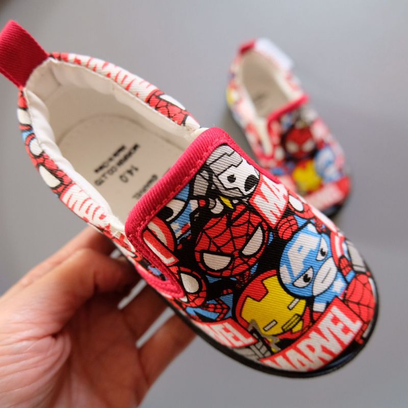 Giày Lười Canvas In Hình Marvel The Avengers Thời Trang Cho Bé