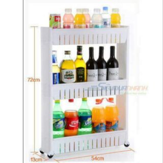 Kệ để đồ 3 tầng có bánh xe.