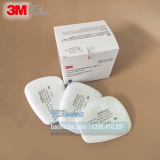 Hộp 10 bông lọc bụi 3M 5N11 CN lọc bụi PM2.5 - lắp cho mặt nạ phòng độc 3M 6200 3M 7502 3M 6800 3M6502
