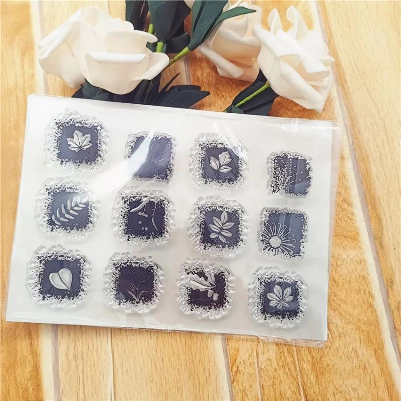 CON DẤU SILICON HỌA TIẾT HOA CỎ VINTAGE