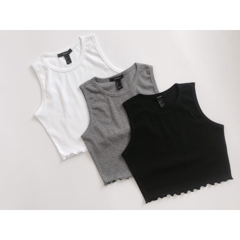 Áo croptop sát nách 3 lỗ xoăn lai 3 màu vnxk | BigBuy360 - bigbuy360.vn