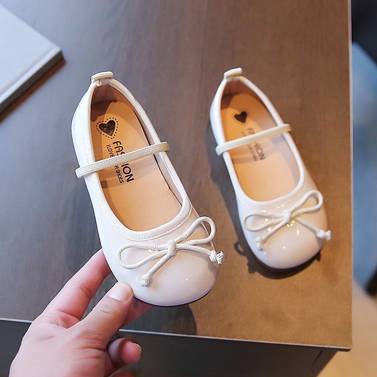 Giày Búp Bê Da Đế Bằng Phong Cách Công Chúa Cho Bé Gái