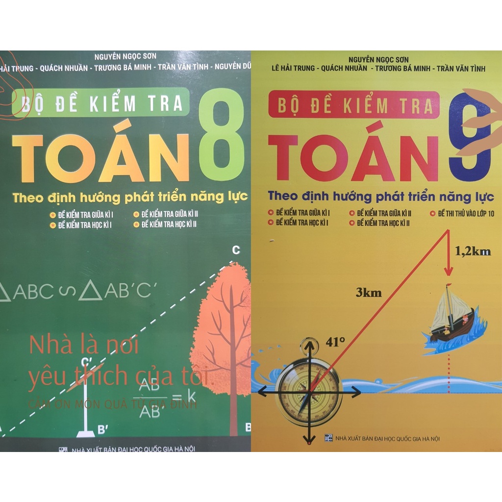 Sách - Combo Bộ đề kiểm tra Toán 8 - 9