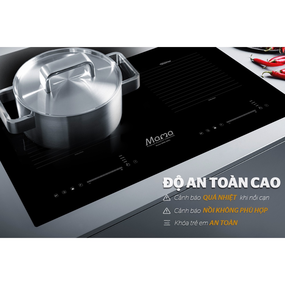 Combo Bếp điện từ đôi Sunhouse mama MMB-88HL + Máy hút mùi Sunhouse SHB6118i