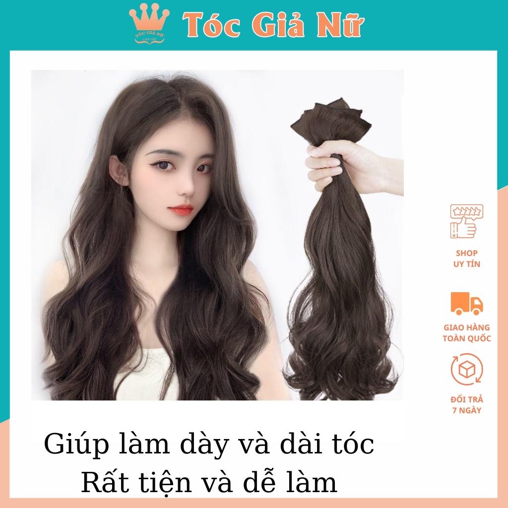 Tóc giả kẹp xoăn nữ sét 3 dải dày và dài TGN 3KEP