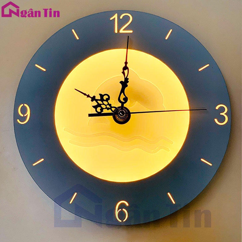 Đèn Led treo tường gắn tường đồng hồ Led 3 chế độ màu 8W 220V VK33B Ngân Tin