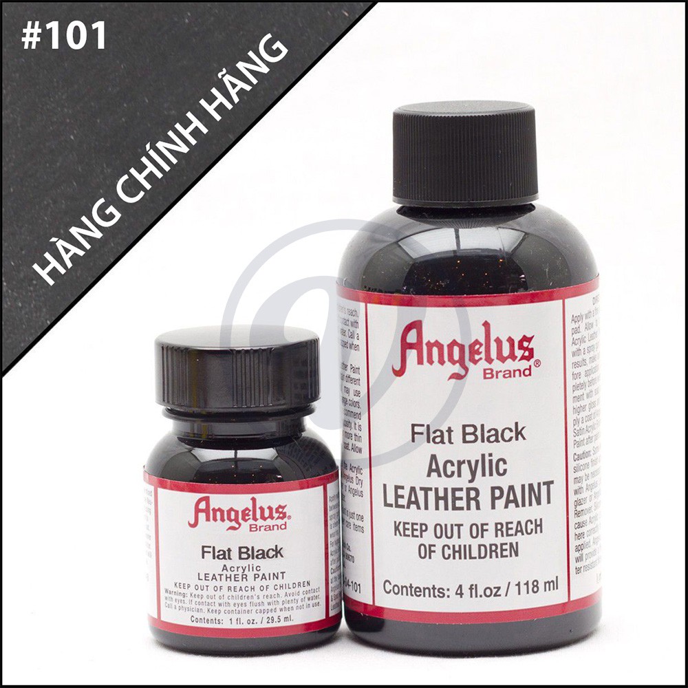 Flat Black 101 - Màu ANGELUS Leather Paint Standard vẽ trên da, vải, custom giày