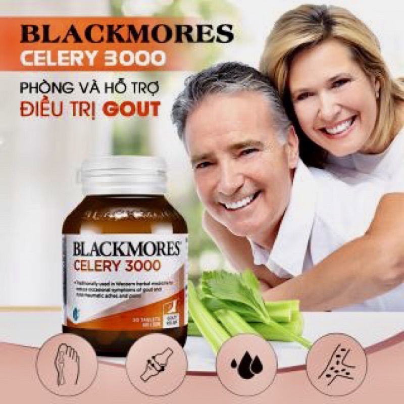 🌈   Viên Uống  Blackmores Celery 3000 phòng ngừa và hỗ trợ bệnh gout  50 viên của Úc