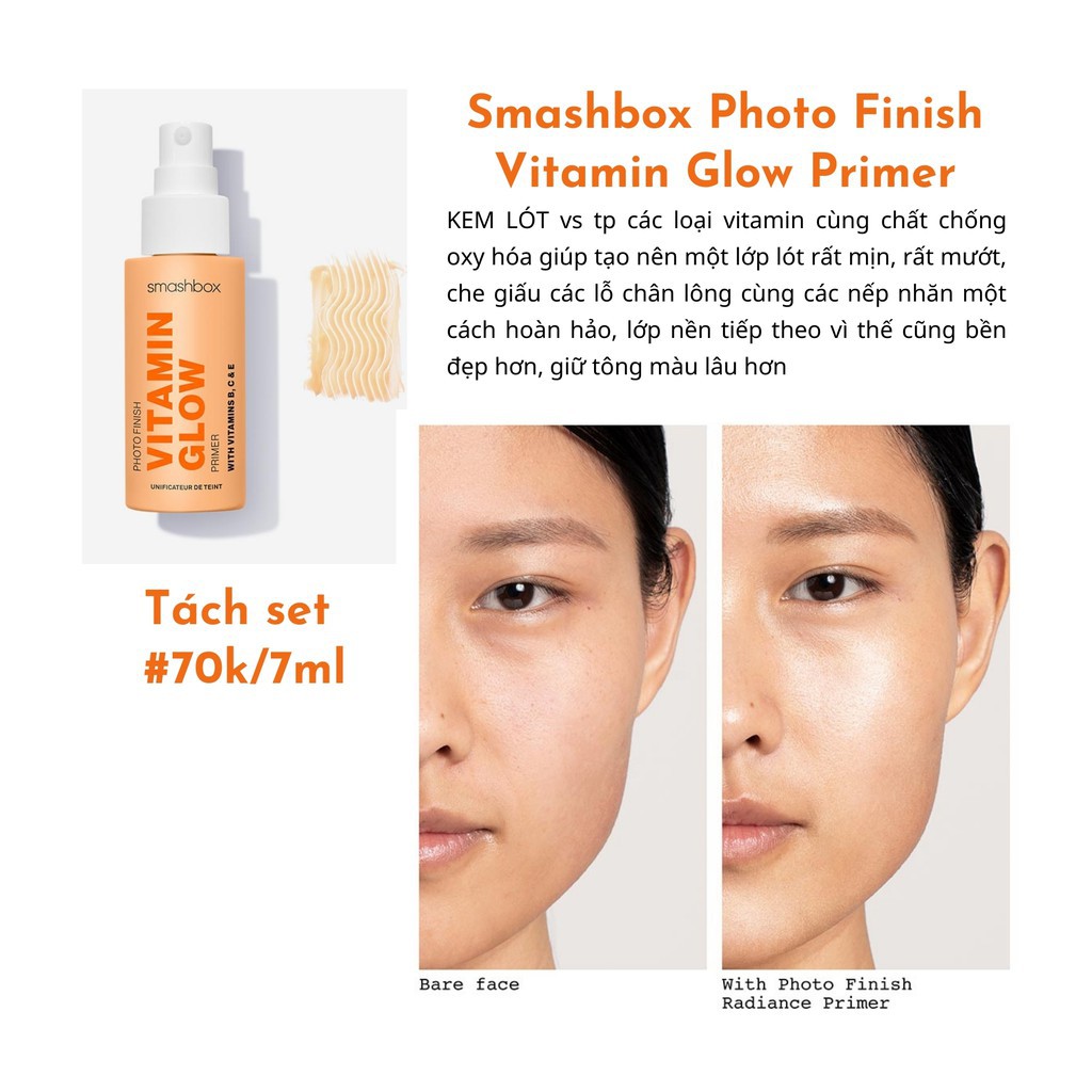 [7ML-13ML] KEM LÓT CẤP ẨM MỊN DA SMASHBOX VITAMIN GLOW PRIMER WITH VITAMIN B,C AND E | BigBuy360 - bigbuy360.vn