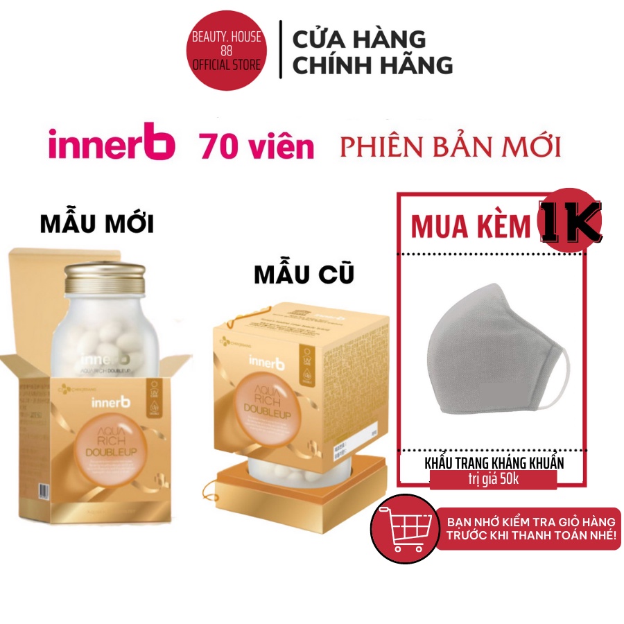 (70 viên)Viên cấp nước và collagen Innerb Aqua Rich