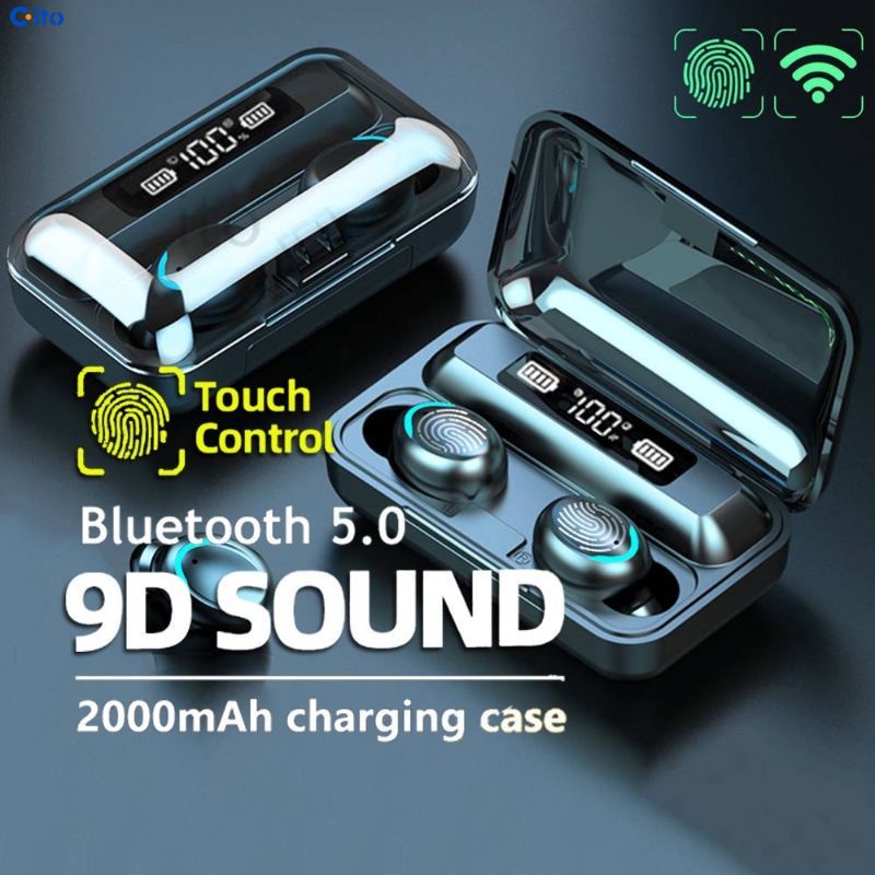 Tai nghe không dây F9 5C Bluetooth 5.0 chống ồn Tai nghe thể thao chống thấm nước Tai nghe cảm ứng trong tai cho tất cả điện thoại thông minh