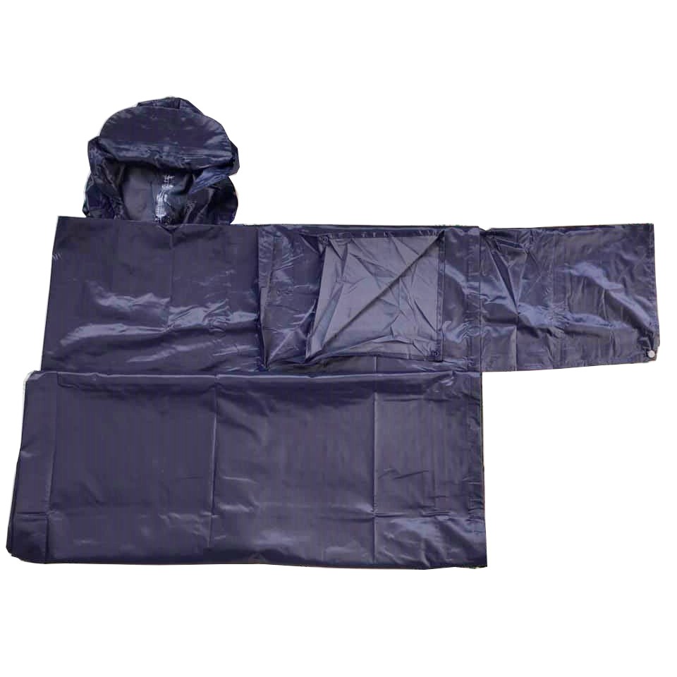 Áo mưa 2 tà vải dù CAO CẤP  - Dành cho người cao từ 1m58 đến 1m75 - MÀU XANH