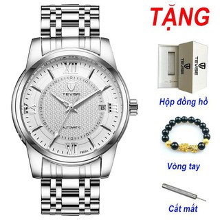 Đồng hồ chạy cơ Automatic nam dây thép TEVISE Cao Cấp T805A ( dây trắng mặt trắng )