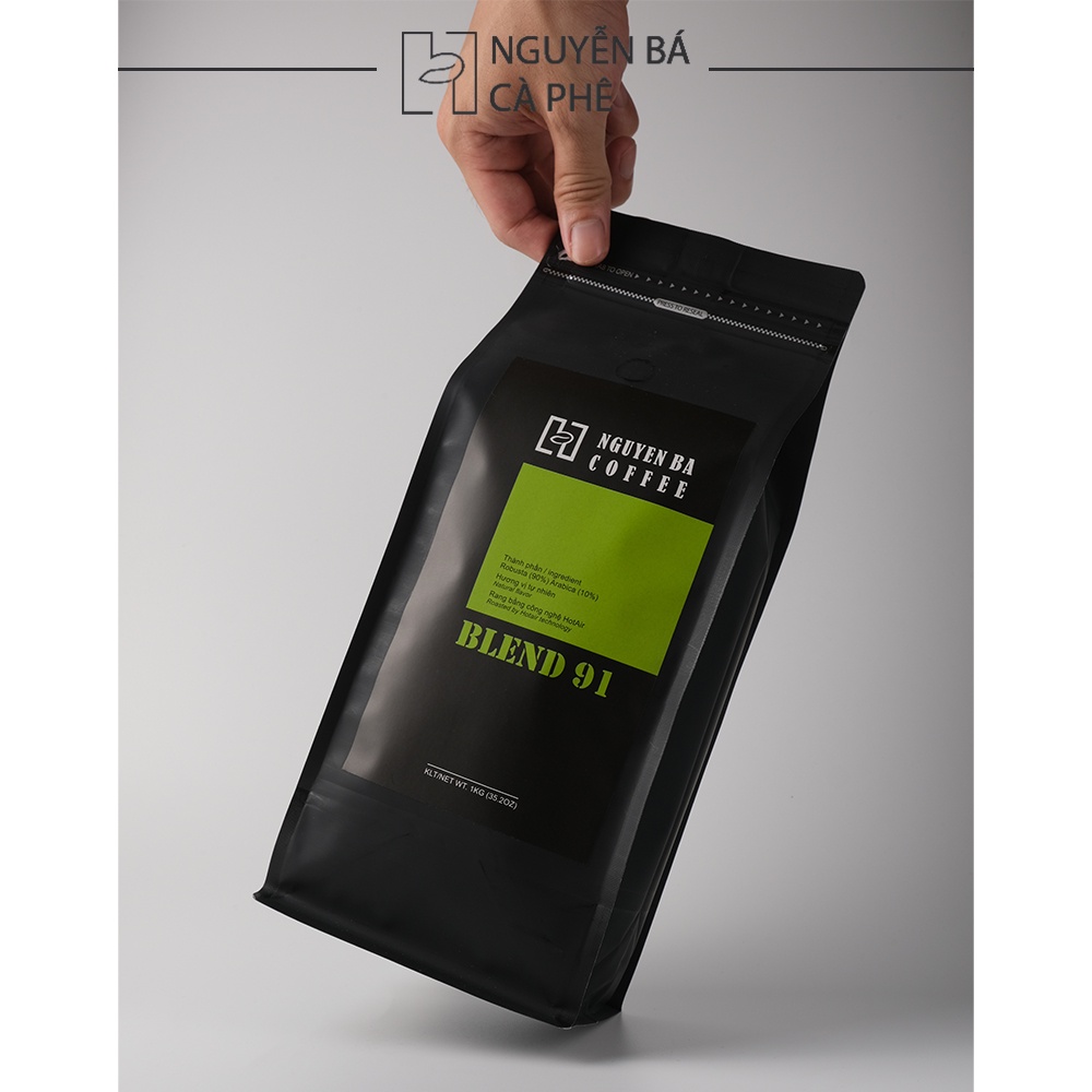 Cà phê nguyên chất pha phin BLEND 91 Nguyễn Bá Coffee - Cafe rang xay nguyên chất vị đắng nhẹ hậu ngọt hương thơm