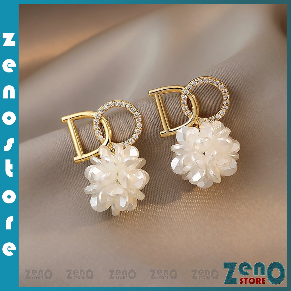 Khuyên tai DO bạc Ý KT06, bông hoa sang trọng