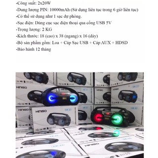 Loa Bluetooth KIMISO S1 hát karaoke TẶNG micro có dây (NGHE CỰC HAY)