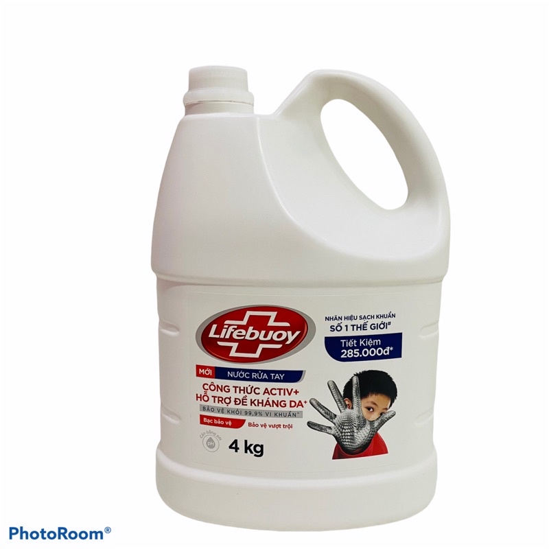 Nước Rửa Tay LIFEBUOY Diệt Khuẩn 99% 4kg Bảo Vệ Vượt Trội Can nhựa lớn Big size