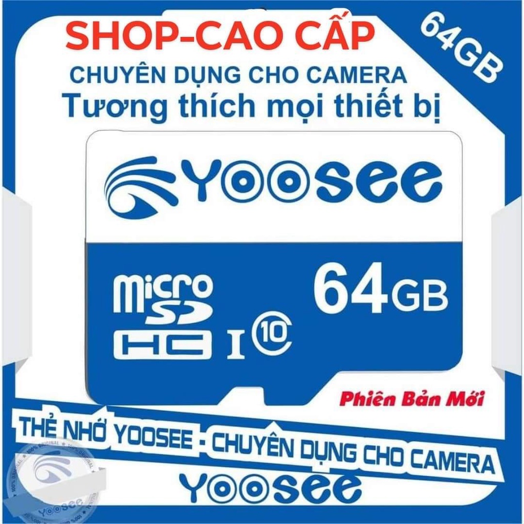 Thẻ Nhớ YooSee 64GB chuyên dụng cho Camera wifi, Smartphone, loa đài - Thẻ Yoosee 32GB | Bảo Hành 5 Năm 1 đổi 1 | BigBuy360 - bigbuy360.vn