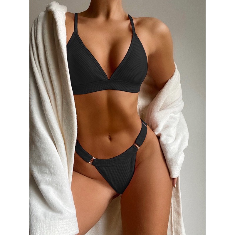 [BKN810] &lt;ÂU&gt; SET BIKINI VẢI VÂN HỒNG BABY