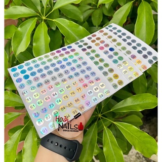 Miếng dán số thứ tự 7 màu