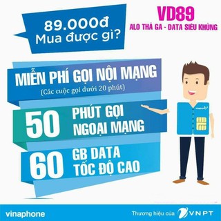 Sim VD89 60GB/tháng - miễn phí tháng đầu tiên