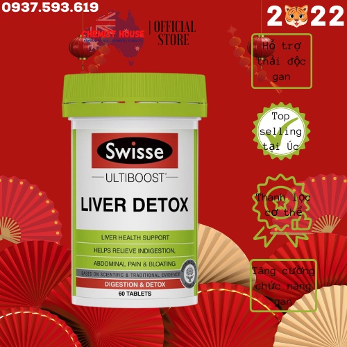 Hàng Chuẩn ÚC  Swisse Ultiboost Liver Detox - Viên uống hỗ trợ thải độc