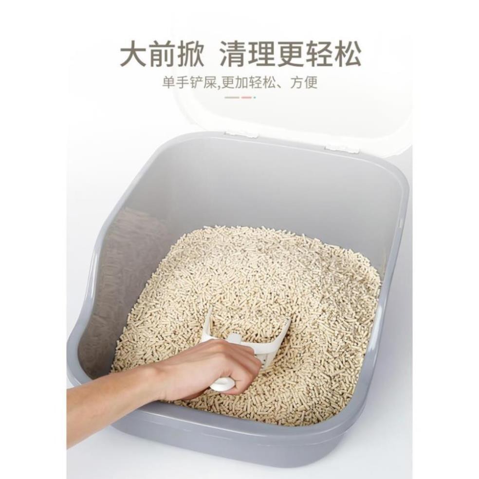 STHA - Nhà vệ sinh mèo loại nắp gập size lớn đựng cát cho mèo dưới 10kg (có kèm xẻng)