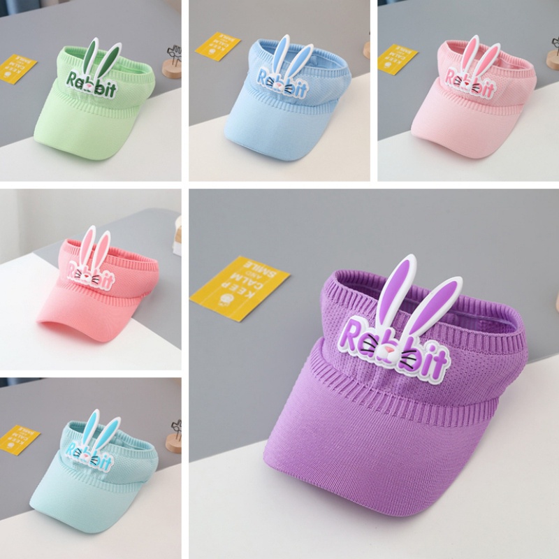 Nón Che Nắng Hở Đầu Chống Tia Uv Họa Tiết Thỏ Dễ Thương Cho Bé Gái
